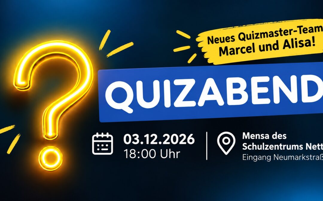 Es geht weiter - Nächster Quizabend am 3. Dezember 2026
